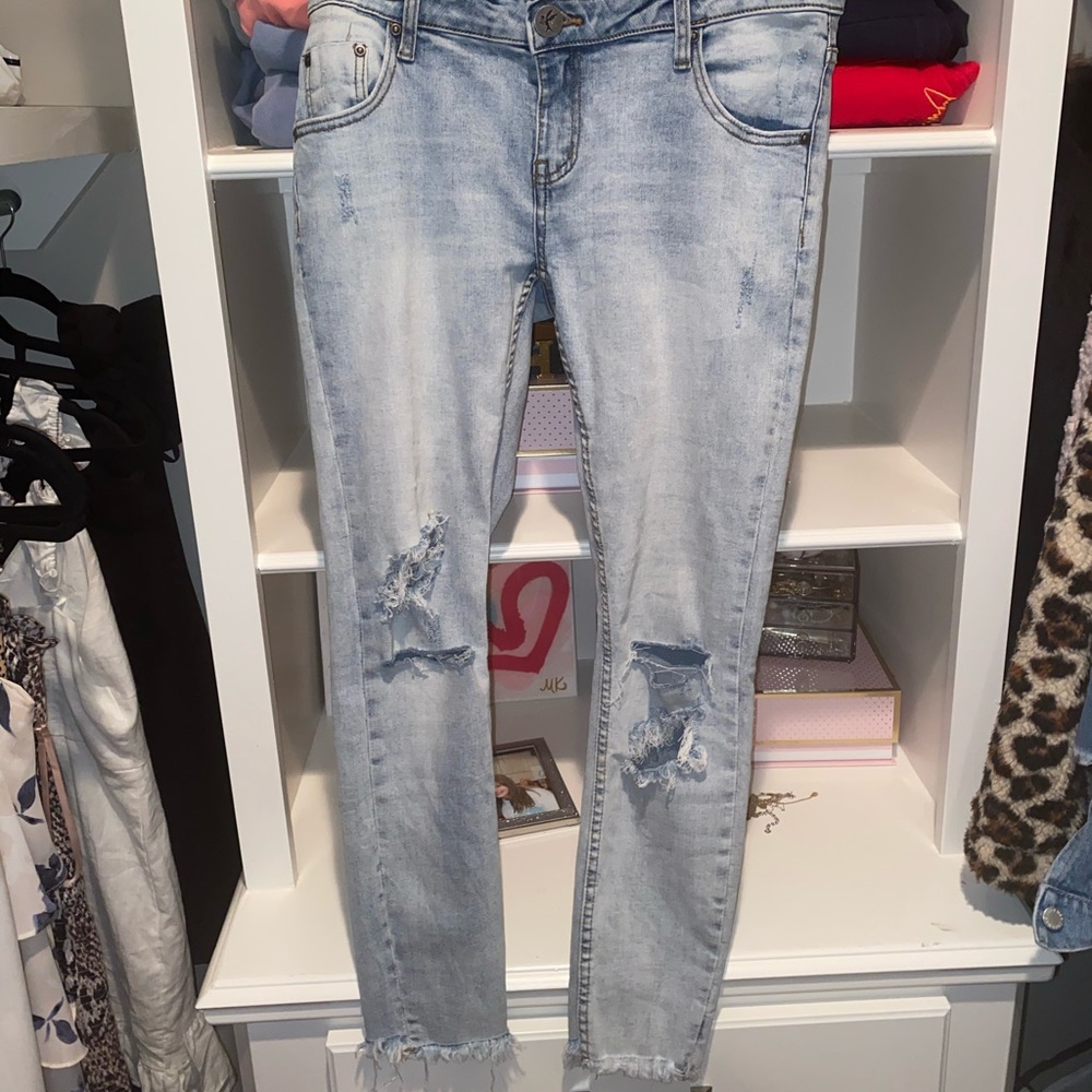 ONE TEASPOON LIGHT BLUE  HOLY JEANS!!!!!